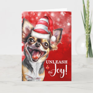 Cartes Pour Fêtes Annuelles Chihuahua Chig Unleash Joy Christmas