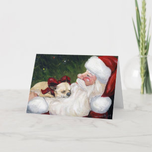 Cartes Pour Fêtes Annuelles "Chihuahua Cosy Christmas" Chien Art Grey Card
