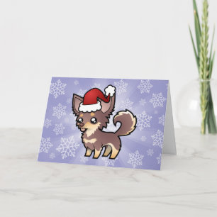 Cartes Pour Fêtes Annuelles Chihuahua de Noël (long manteau)