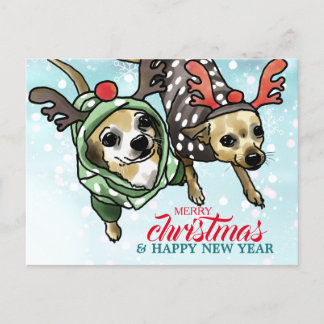 Cartes Pour Fêtes Annuelles Chihuahua Mix Personnalisé pour Noël