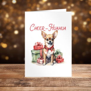 Cartes Pour Fêtes Annuelles Chihuahua Noël Joyeux Vacances amusantes