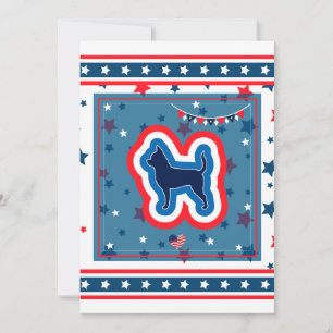 Cartes Pour Fêtes Annuelles Chihuahua Patriotique Rouge Blanc Et Bleu 4 Juille