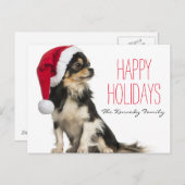 Cartes Pour Fêtes Annuelles Chihuahua portant un casquette de Noël (Devant / Derrière)