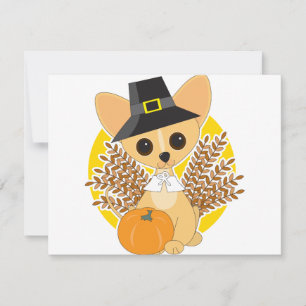 Cartes Pour Fêtes Annuelles Chihuahua Thanksgiving