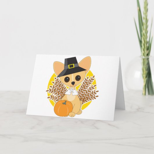 Cartes Pour Fêtes Annuelles Chihuahua Thanksgiving (Devant)