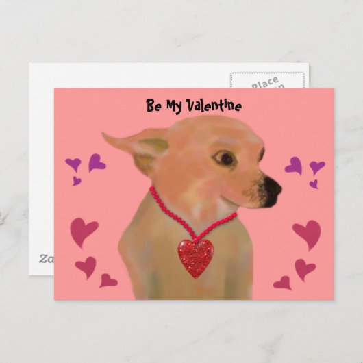 Cartes Pour Fêtes Annuelles Chihuahua Valentine Hearts (Devant / Derrière)
