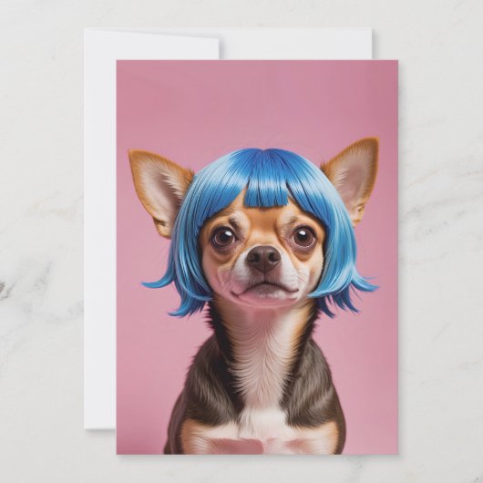 Cartes Pour Fêtes Annuelles Chihuahua wig (Devant)