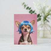 Cartes Pour Fêtes Annuelles Chihuahua wig (Debout devant)