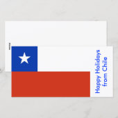 Cartes Pour Fêtes Annuelles Chili : Joyeuses fêtes du Drapeau (Devant / Derrière)