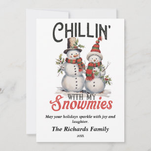 Cartes Pour Fêtes Annuelles Chillin' avec My Snowmies Vintage Christmas