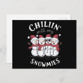 Cartes Pour Fêtes Annuelles Chillin de Noël Snowman avec mes neiges Cadeau (Devant / Derrière)