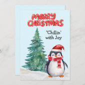 Cartes Pour Fêtes Annuelles "Chillin' with Joy - Joyeux Noël (Devant / Derrière)