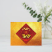 Cartes Pour Fêtes Annuelles Chinois FU Luck lanterne Dragon Année saluant HPc (Debout devant)