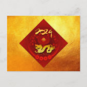 Cartes Pour Fêtes Annuelles Chinois FU Luck lanterne Dragon Année saluant HPc (Devant)