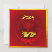 Cartes Pour Fêtes Annuelles Chinois FU Luck lanterne Dragon Année Salutation S (Devant)