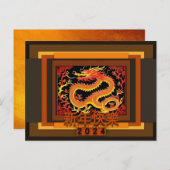 Cartes Pour Fêtes Annuelles Chinois Nouvel An Dragon 2024 Salutation HPC3 (Devant / Derrière)