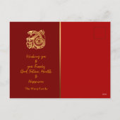 Cartes Pour Fêtes Annuelles Chinois Nouvel An Serpent d'or Salutation HHPostC (Dos)