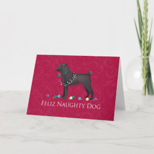 Cartes Pour Fêtes Annuelles Chinois Shar Pei Feliz Naughty Chien Noël Concepti