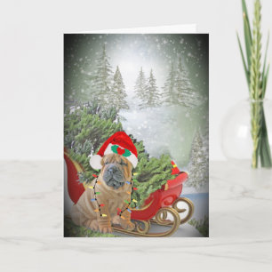 Cartes Pour Fêtes Annuelles Chinois Sharpei Joyeux Noël
