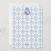 Cartes Pour Fêtes Annuelles Chinoiserie Bleu ornement avec Bow (Dos)