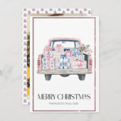 Cartes Pour Fêtes Annuelles Chinoiserie Camion de Noël Preppy Photo (Devant / Derrière)