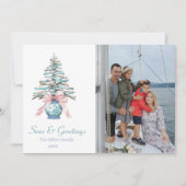 Cartes Pour Fêtes Annuelles Chinoiserie Driftwood photo de l'arbre de Noël (Devant)