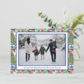 Cartes Pour Fêtes Annuelles Chinoiserie Ginger Jar Photo sapin de Noël (Debout devant)