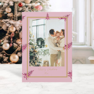 Cartes Pour Fêtes Annuelles Chinoiserie Noël Poussiéreux Rose pagode 2-Photo