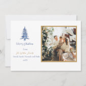 Cartes Pour Fêtes Annuelles Chinoiserie Noël Simple Pagode Bleue 2 Photo (Devant)