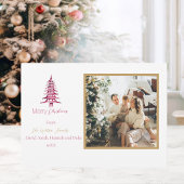 Cartes Pour Fêtes Annuelles Chinoiserie Noël Simple Pagode Rouge 2 Photo