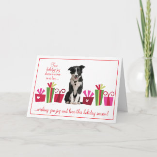 Cartes Pour Fêtes Annuelles Chiot avec des cadeaux