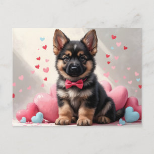 Cartes Pour Fêtes Annuelles Chiot Berger Allemand de la Saint-Valentin avec de