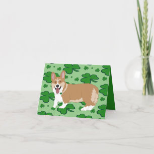 Cartes Pour Fêtes Annuelles Chiot Corgi de la Saint-Patrick