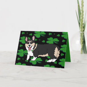 Cartes Pour Fêtes Annuelles Chiot Corgi de la Saint-Patrick 