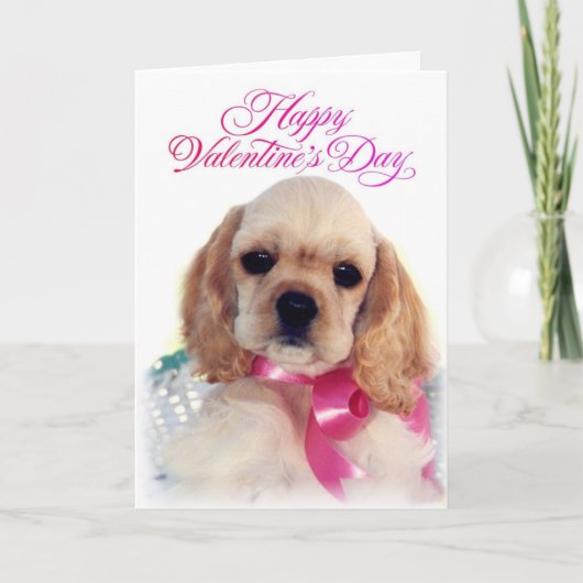 Cartes Pour Fêtes Annuelles Chiot de couleur chamois de cocker (Devant)