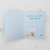 Cartes Pour Fêtes Annuelles Chiot de laboratoire jaune Caché quelques choses.. (Intérieur)