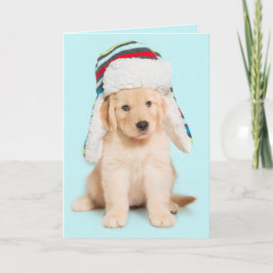 Cartes Pour Fêtes Annuelles Chiot d'or d'écorce Humbug