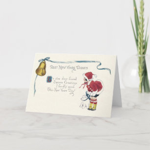 Cartes Pour Fêtes Annuelles Chiot Fille Mignonne Clochette