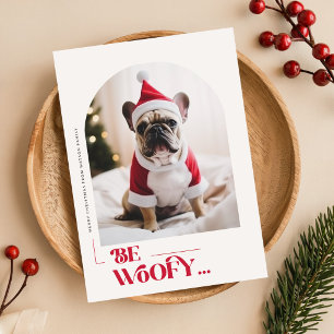 Cartes Pour Fêtes Annuelles Chiot Mignon Chapeau de Père Noël Photo de Chien N