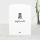 Cartes Pour Fêtes Annuelles chiot noir et brun avec bas pour noël (Dos)