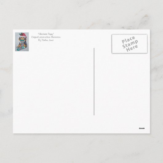 Cartes Pour Fêtes Annuelles chiot noir et brun mignon vêtu pour noël (Dos)