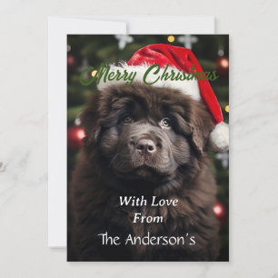 Cartes Pour Fêtes Annuelles Chiot Père Noël personnalisé