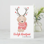 Cartes Pour Fêtes Annuelles Chiot roumain Kerst Trui Gewei (Debout devant)