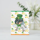 Cartes Pour Fêtes Annuelles Chiot Teckel Trèfle St. Patrick (Debout devant)