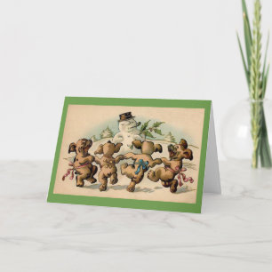 Cartes Pour Fêtes Annuelles Chiots dansants