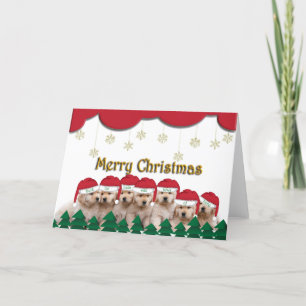 Cartes Pour Fêtes Annuelles Chiots de Golden Retriever