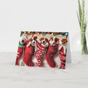 Cartes Pour Fêtes Annuelles Chiots de Noël en bas