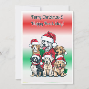 Cartes Pour Fêtes Annuelles Chiots de Noël, Imprimable