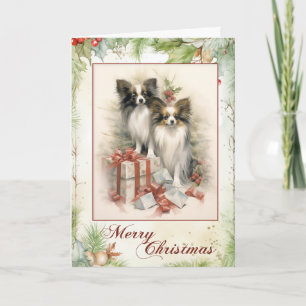 Cartes Pour Fêtes Annuelles Chiots Papillon Victorien Noël