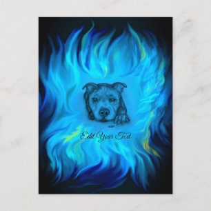 Cartes Pour Fêtes Annuelles Chiots Staffy Bleu